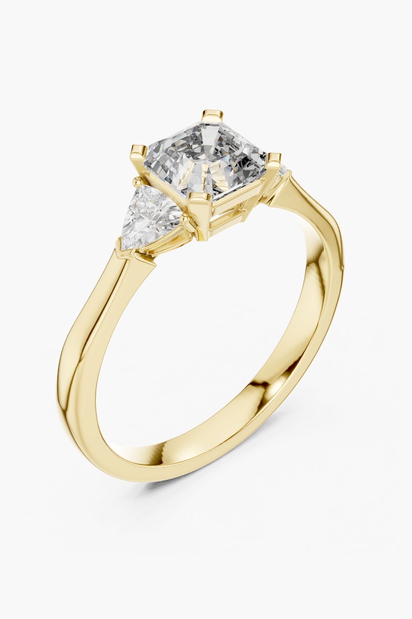 1ct Trinity Asscher Ring