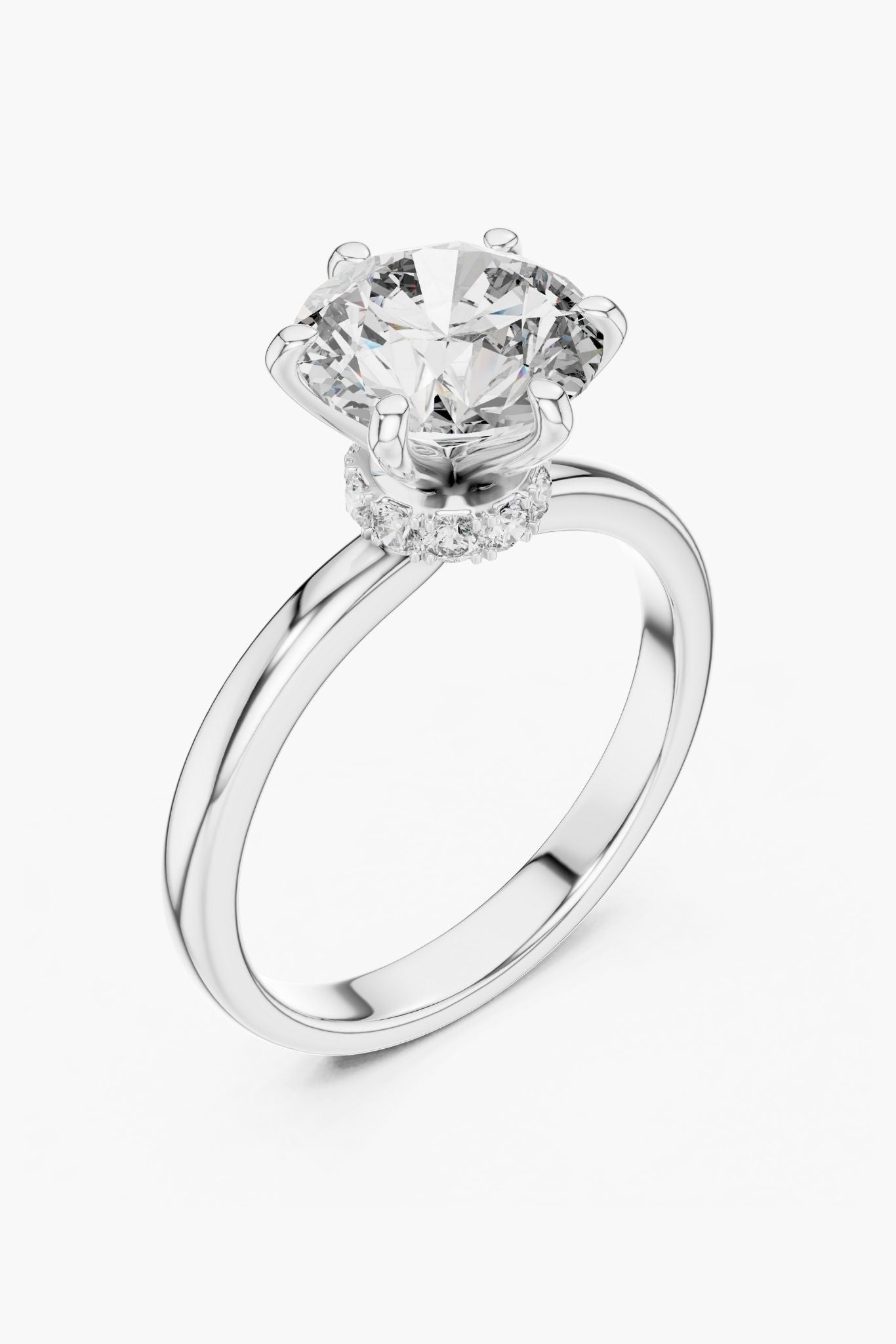 2ct Round Hidden Halo Ring