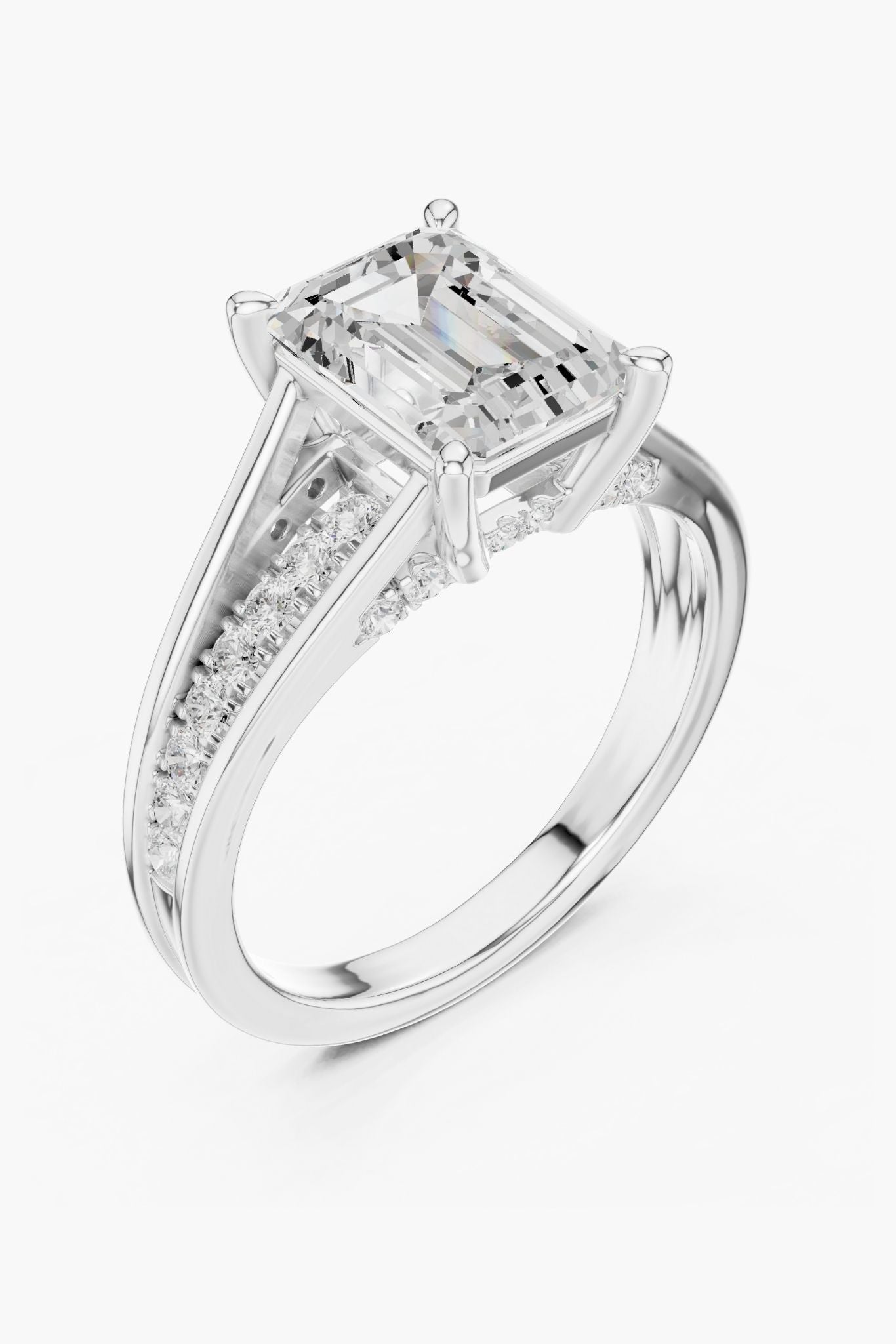 Linea Emerald Engagement Ring