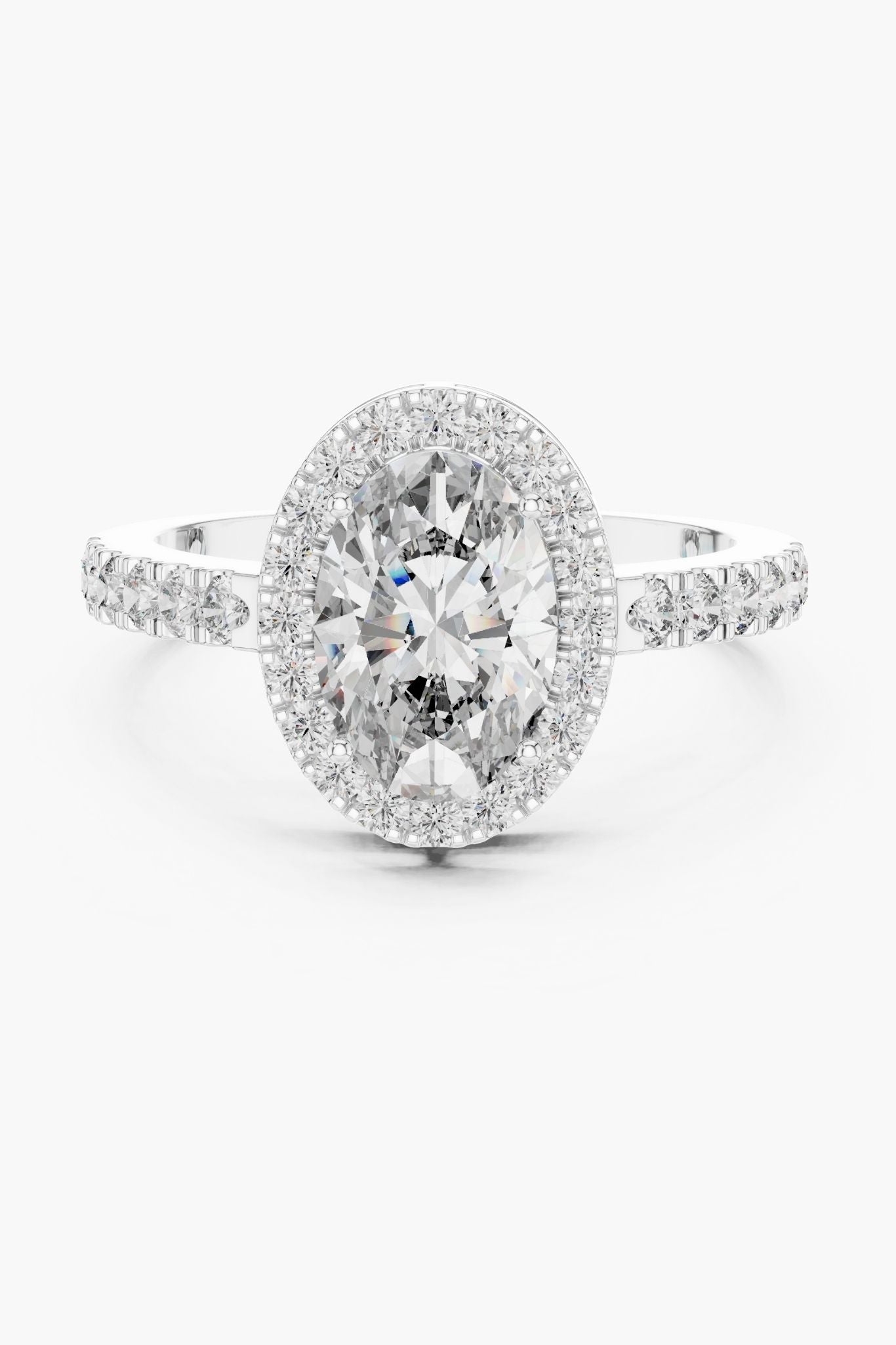 1.50ct Oval Halo Solitaire Ring