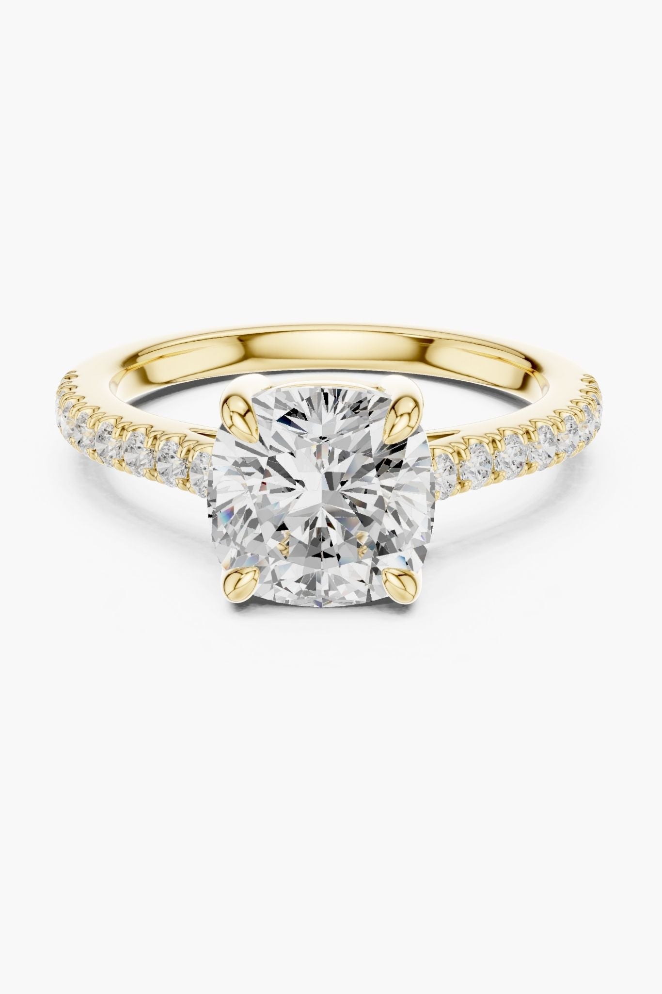 2ct Cushion Solitaire Pave Band