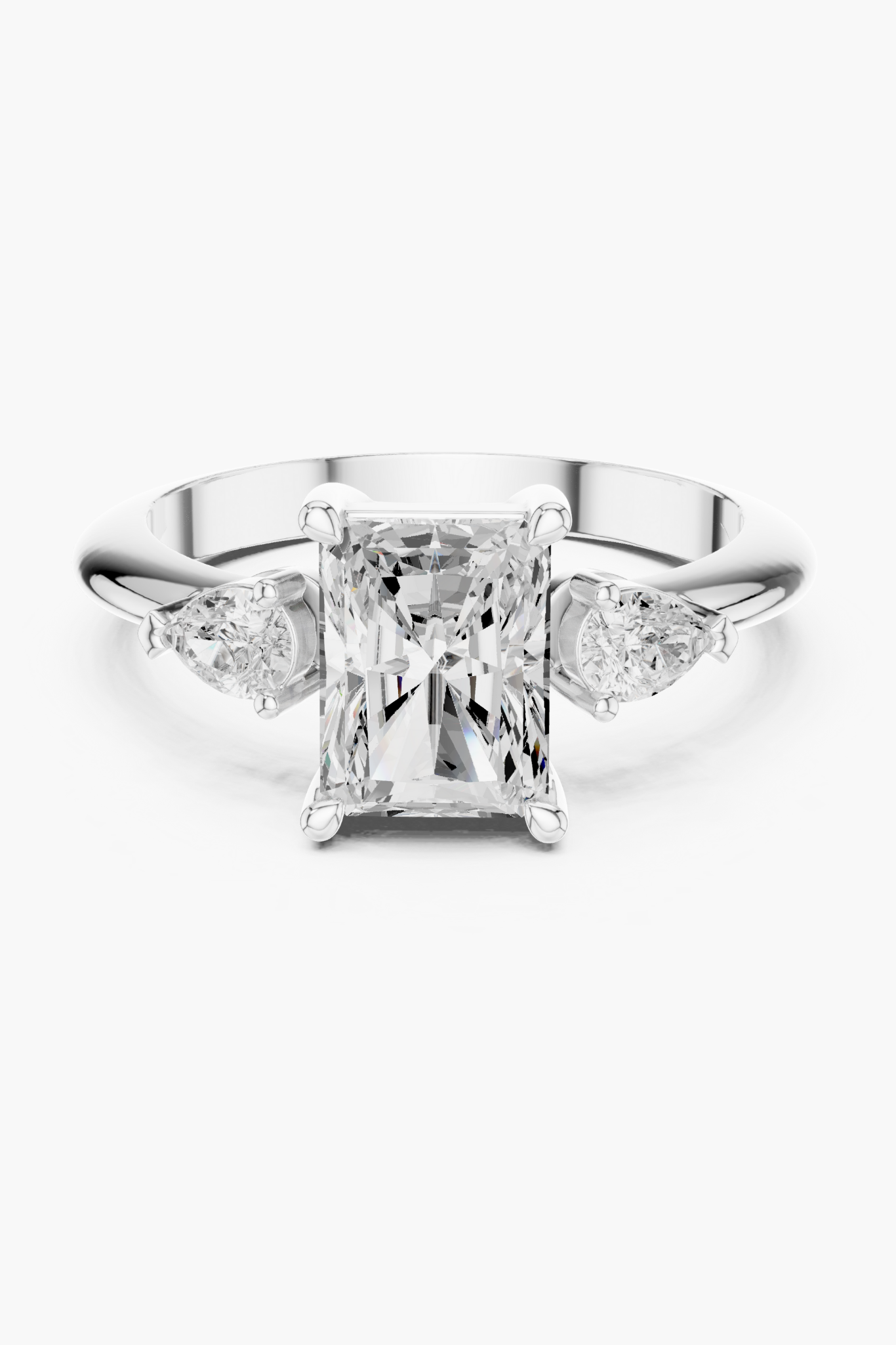 2ct Radiant Three-Stone Ring