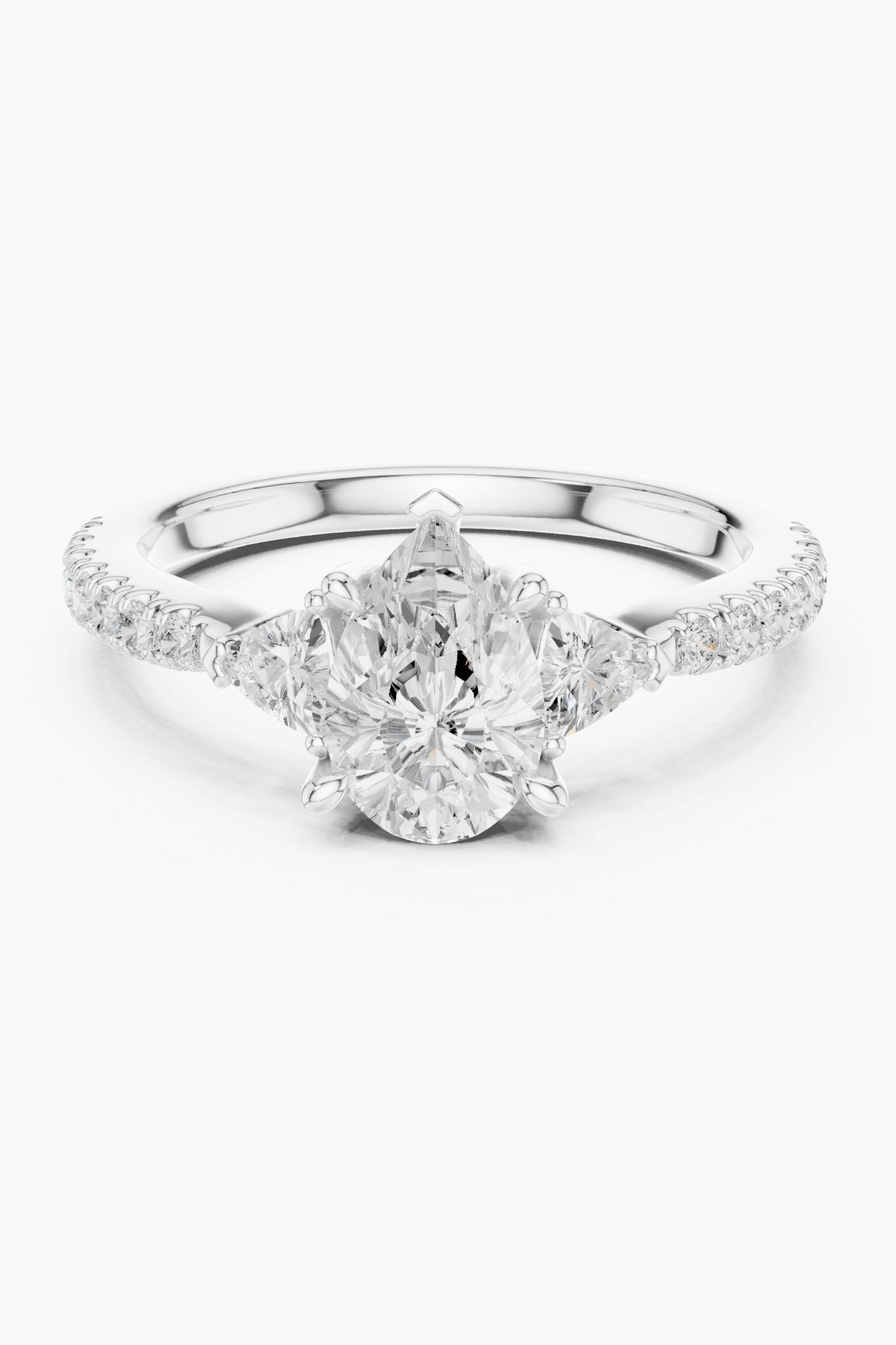 1.5ct Trinity Pear Diamond Ring