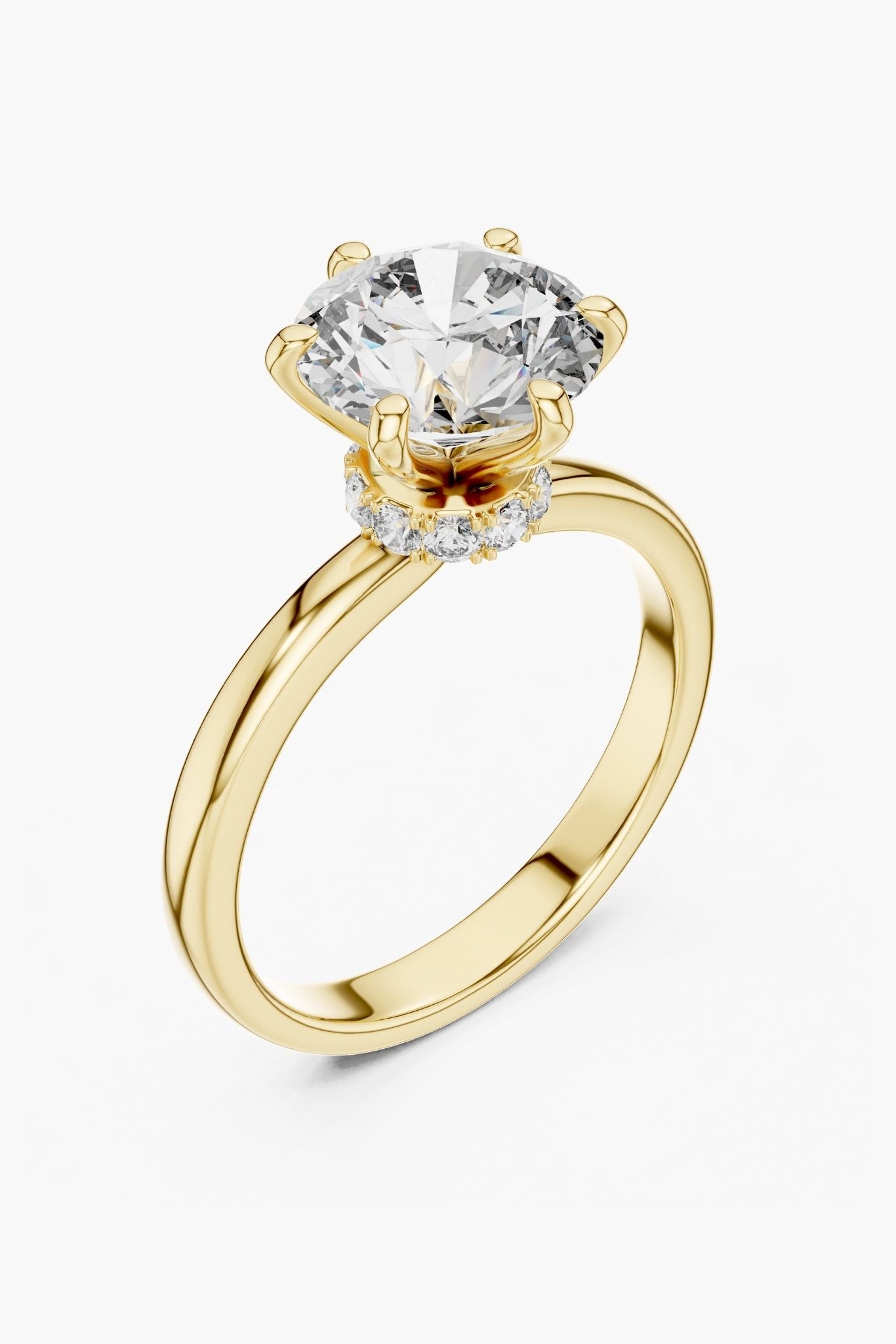 2ct Round Hidden Halo Ring
