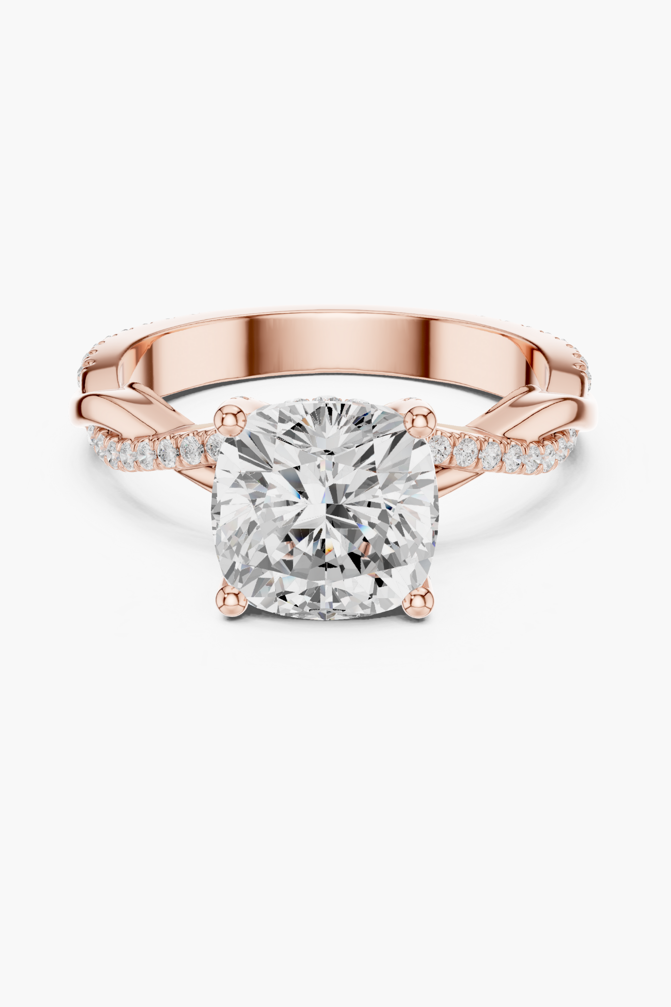 2ct Cushion Twist Solitaire Ring