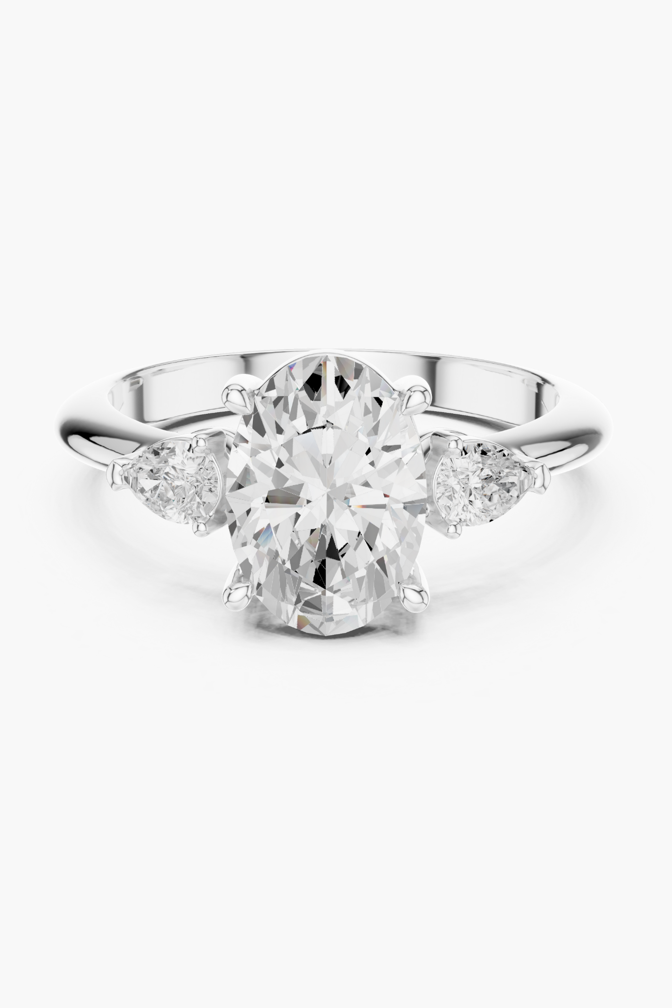 2ct Oval Trinity Ring