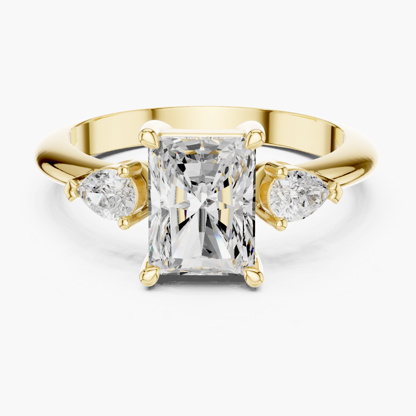 2ct Radiant Three-Stone Ring