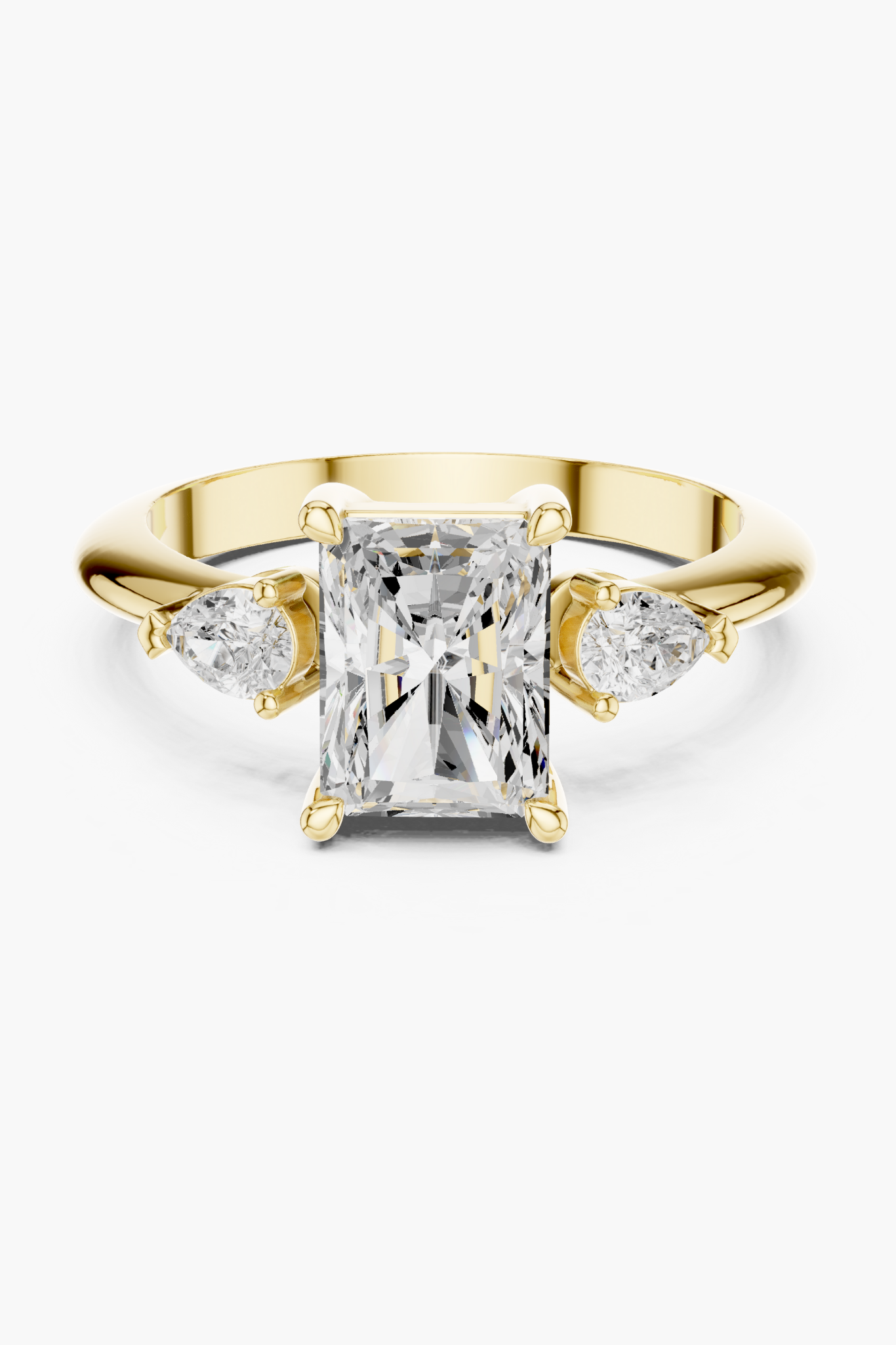 2ct Radiant Three-Stone Ring