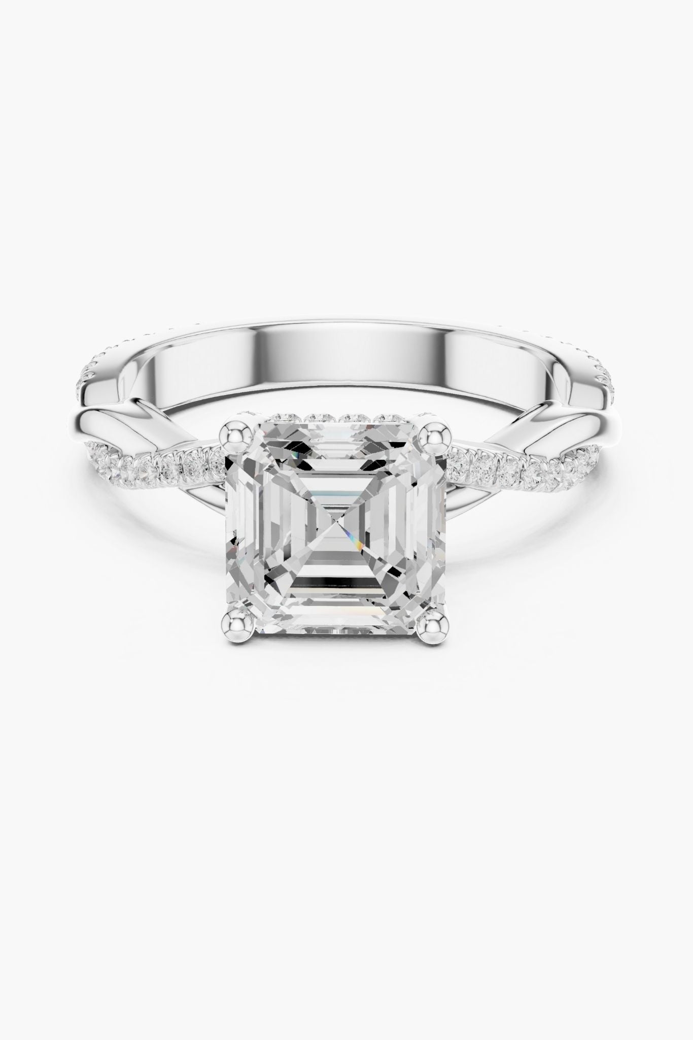 2ct Prism Asscher Solitaire Ring