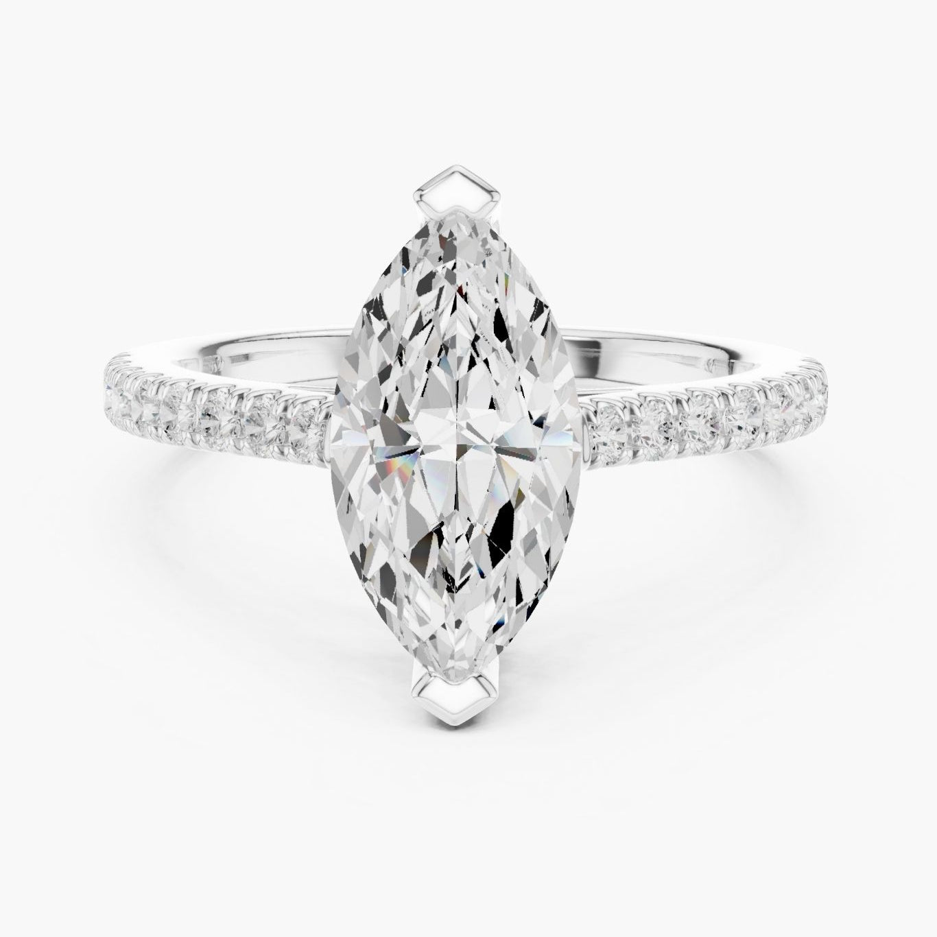 Marquise 2ct Pave Solitaire Ring