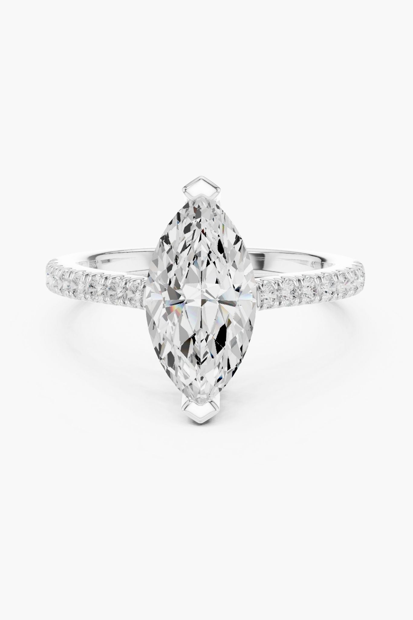 Marquise 2ct Pave Solitaire Ring