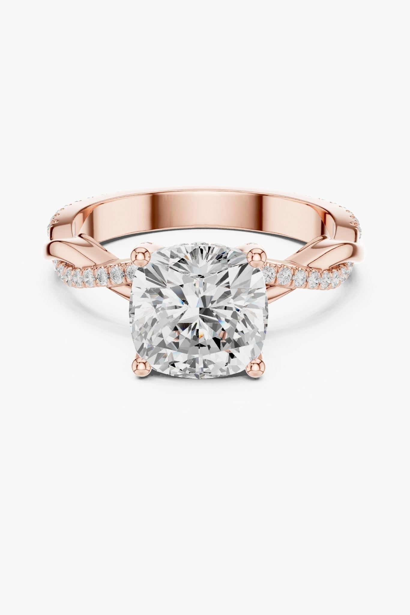 2ct Cushion Solitaire Twist Ring