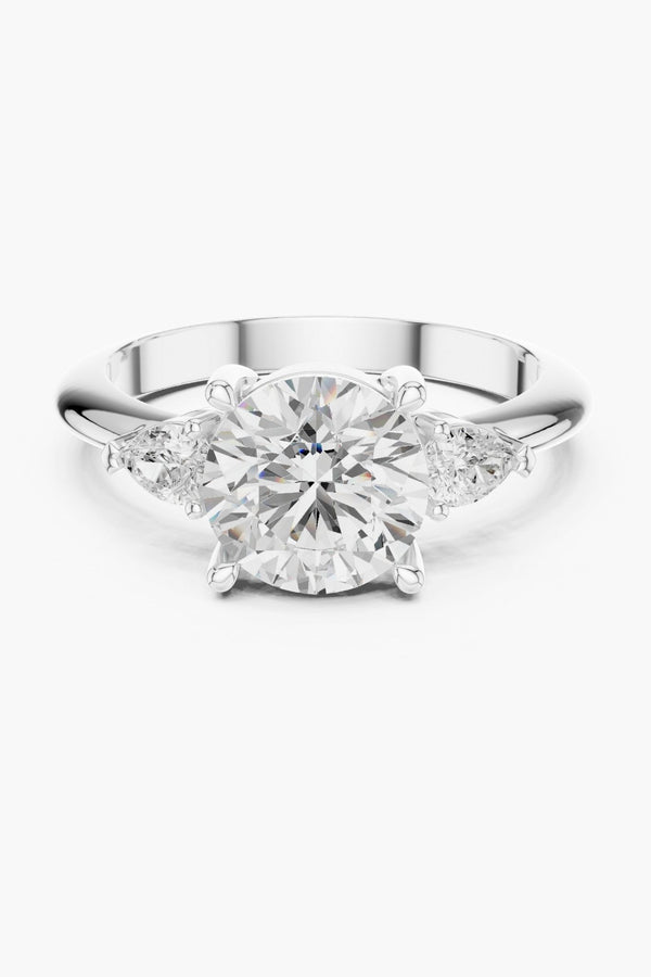 2ct Round Trio Solitaire Ring