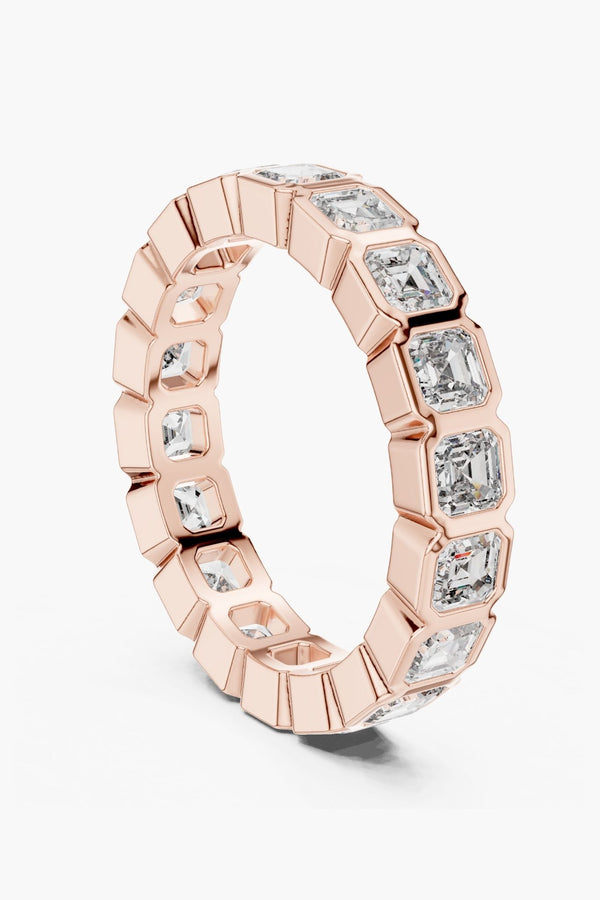 Bezel Asscher Eternity Ring