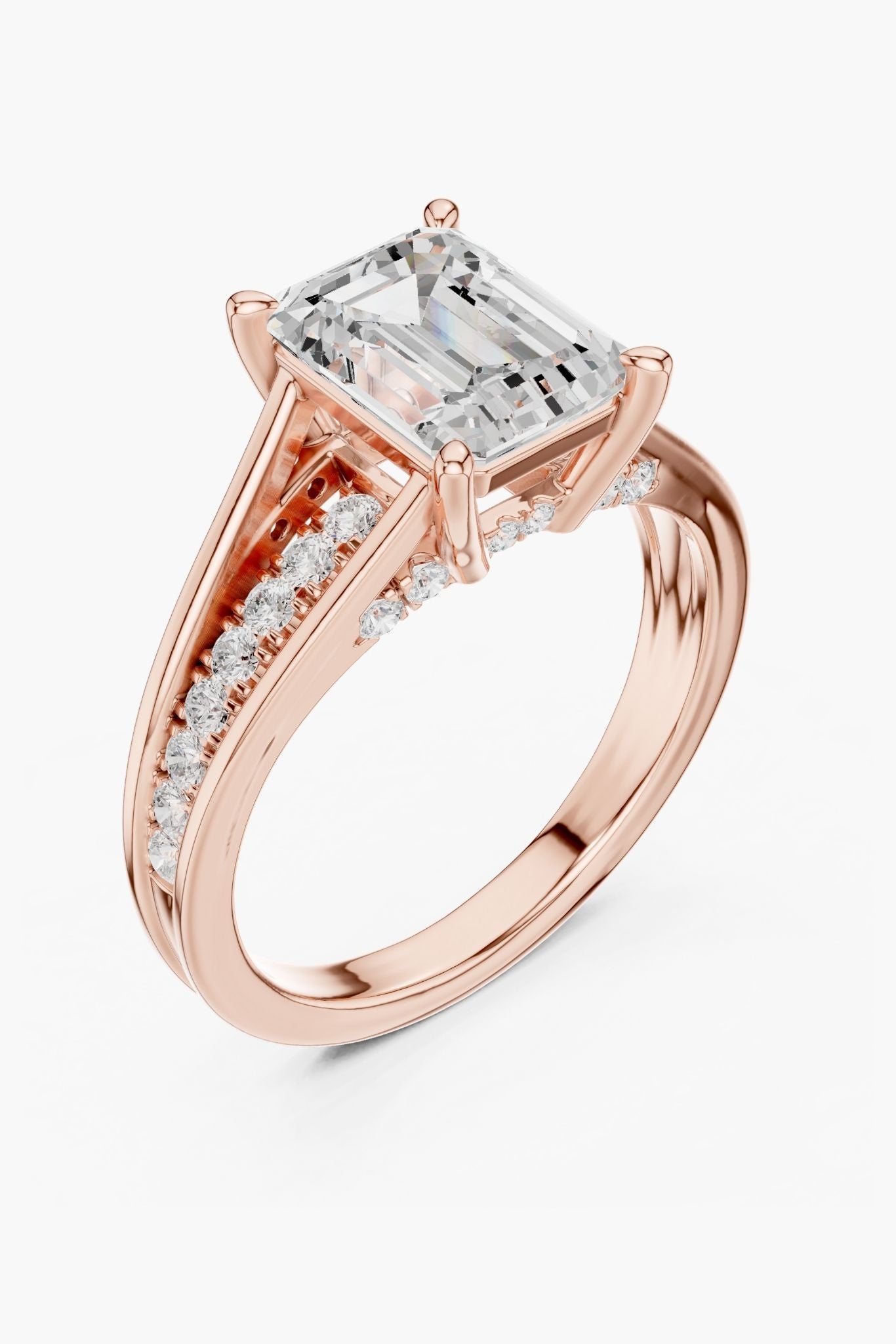 Linea Emerald Engagement Ring
