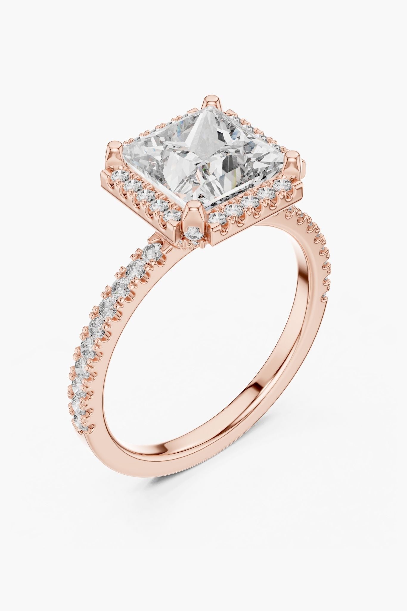2.5 ct Asscher Halo Engagement Ring