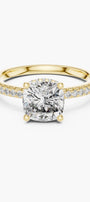 2ct Cushion Hidden Halo Ring