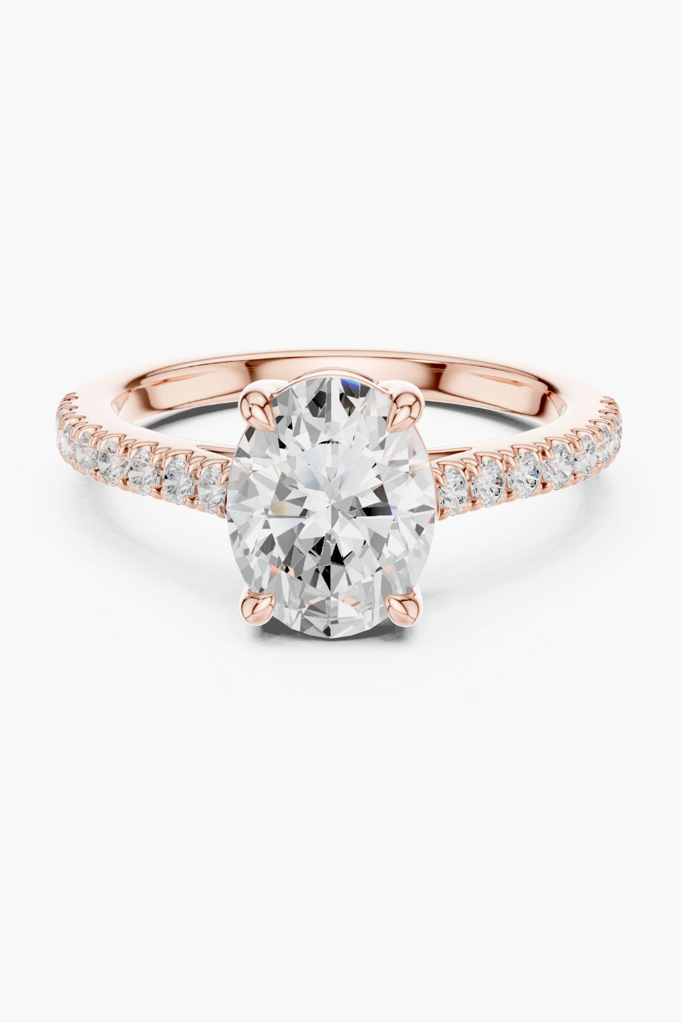 Oval 2ct Pavé Solitaire Ring