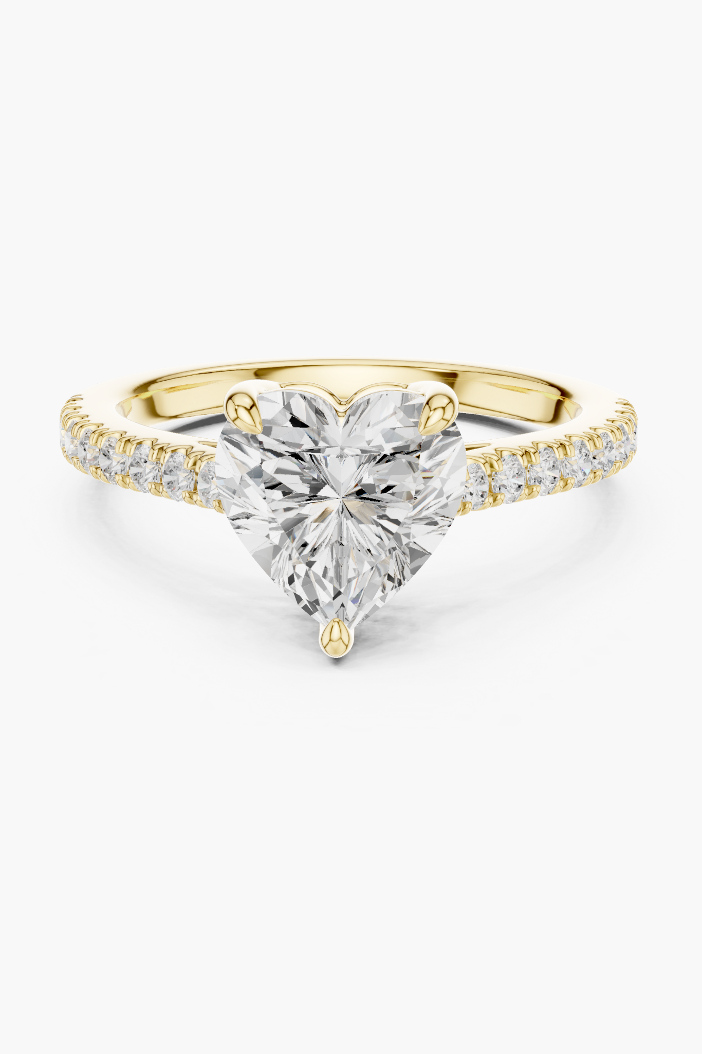 Heart 2ct Pave Solitaire Ring