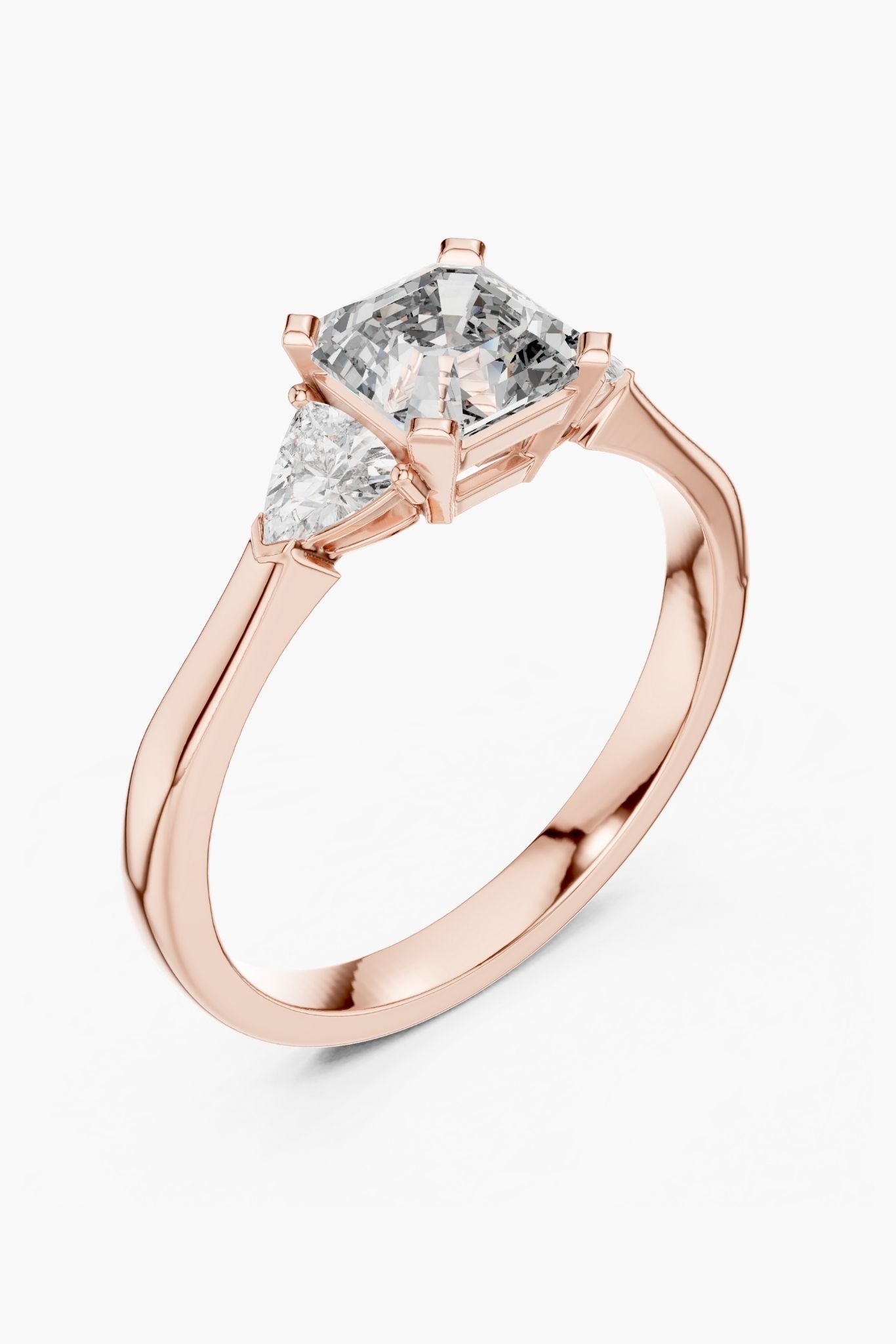 1ct Trinity Asscher Ring