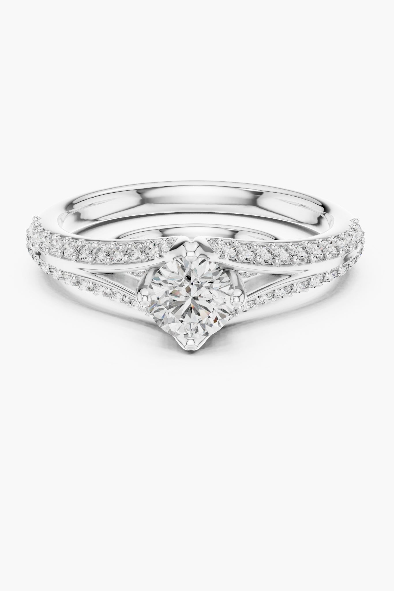 Luna 0.50ct Pave Solitaire Ring