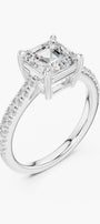 Asscher 2ct Pavé Solitaire Ring