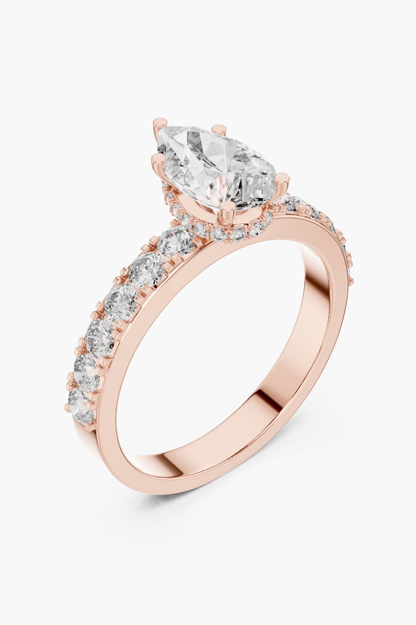 1.5 ct Pear Hidden Halo Engagement Ring