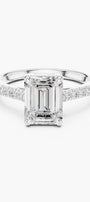 Emerald 2ct Pave Solitaire Ring