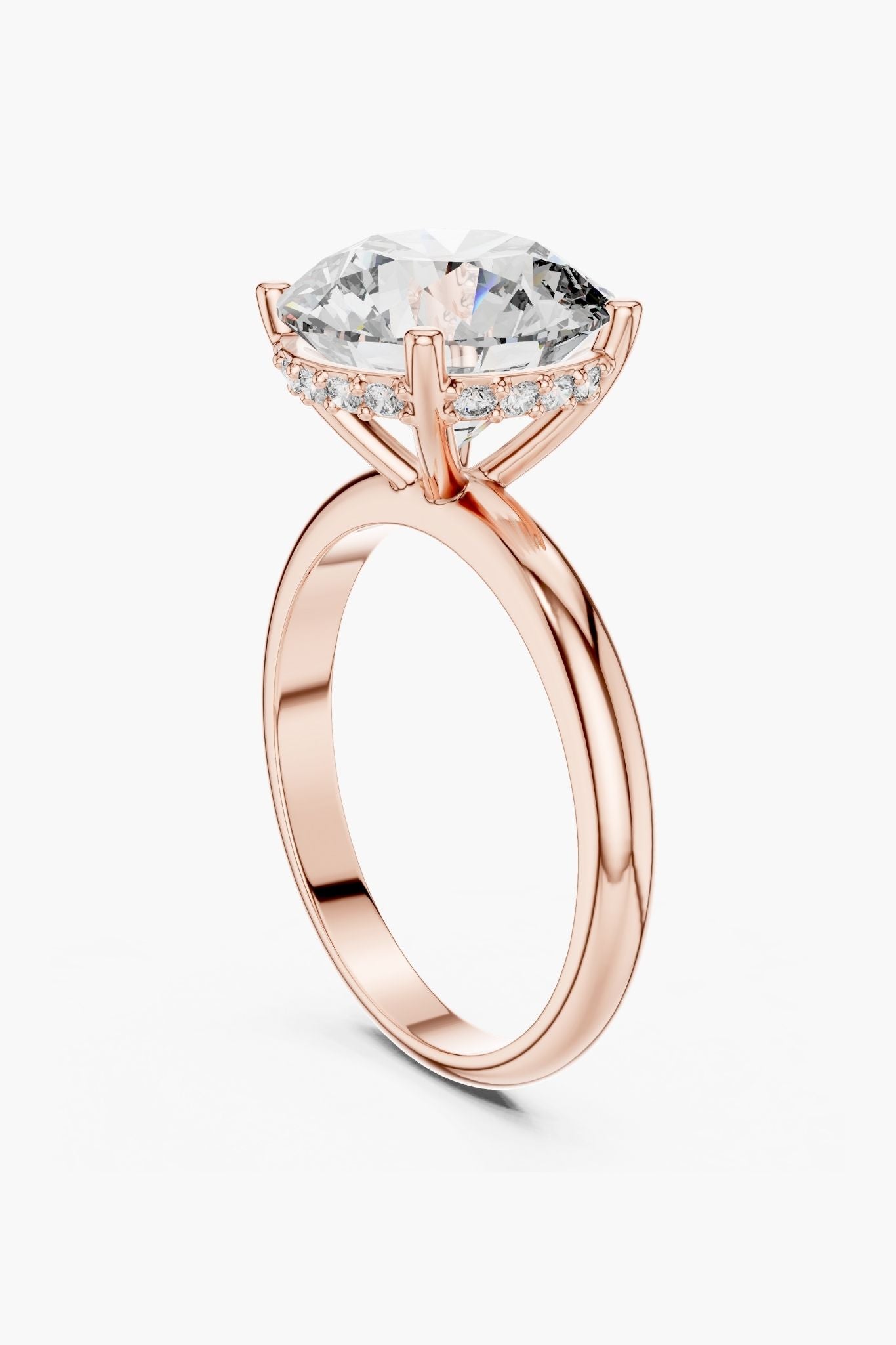 4ct Secret Halo Solitaire Ring