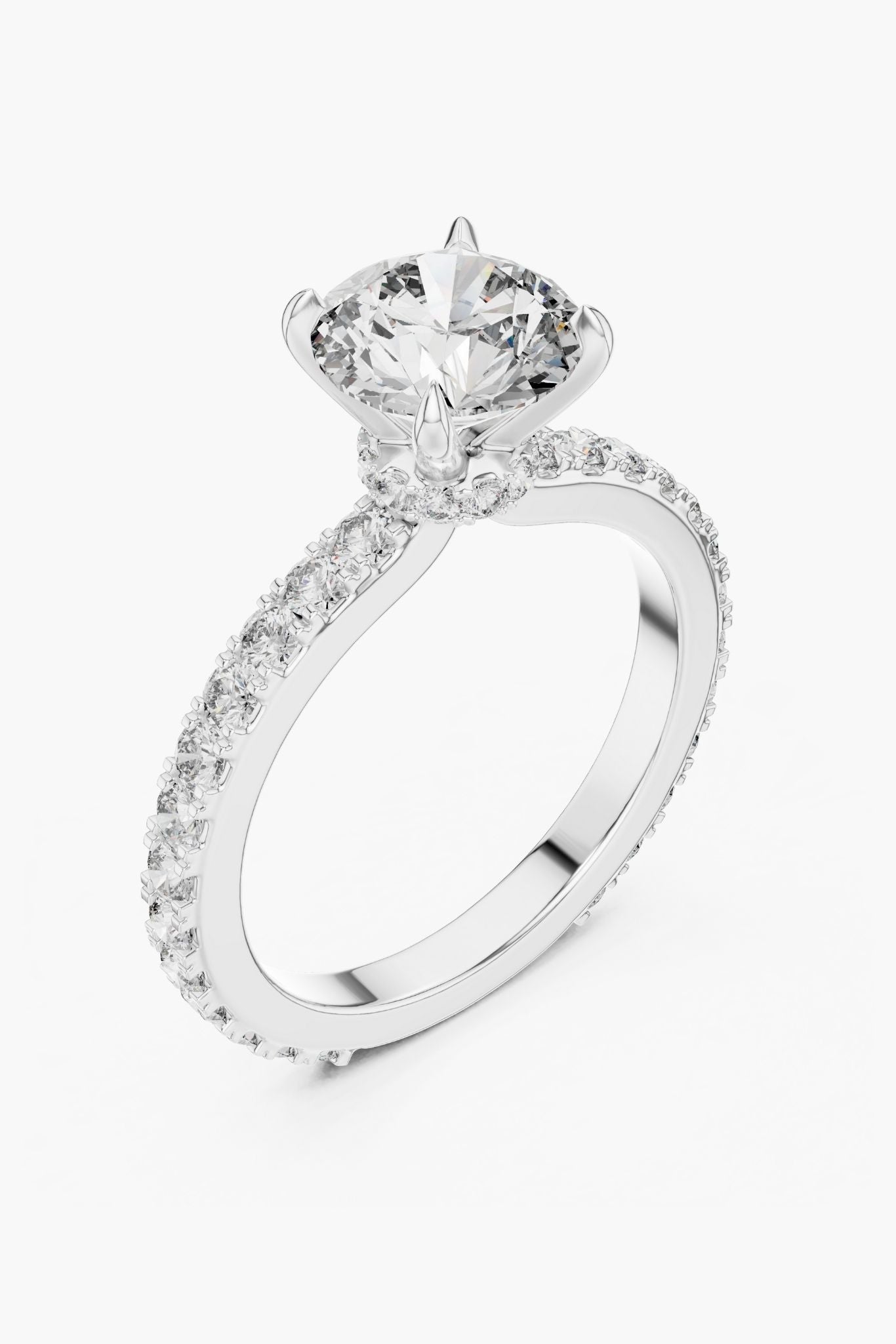 1 ct Secret Halo Solitaire Ring