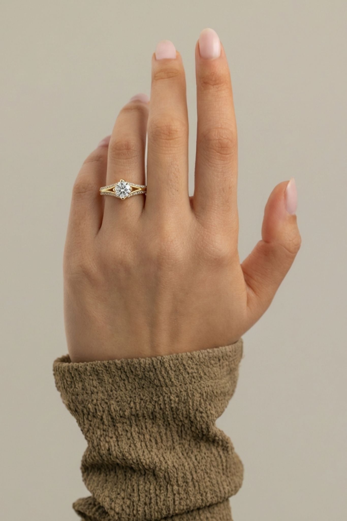 Luna 0.50ct Pave Solitaire Ring
